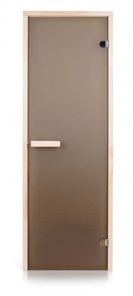 Стеклянная дверь для бани и сауны GREUS Classic матовая бронза 70/200 липа - 1