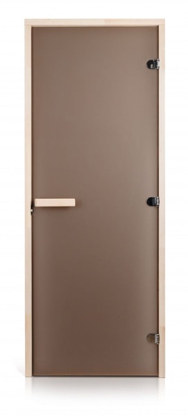 Стеклянная дверь для бани и сауны GREUS Classic матовая бронза 80/200 липа - 1