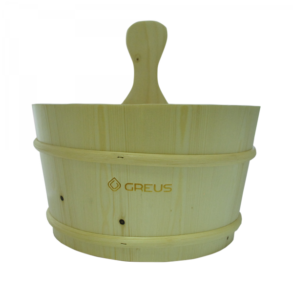 Шайка GREUS сосна 4 л с пластиковой вставкой для бани и сауны - 1
