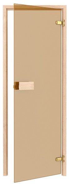 Стеклянная дверь для бани и сауны Classic прозрачная бронза 80/200 - 1