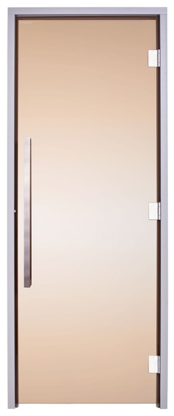 Скляні двері для хамама GREUS Exclusive 80/200 бронза 3 петлі - 1